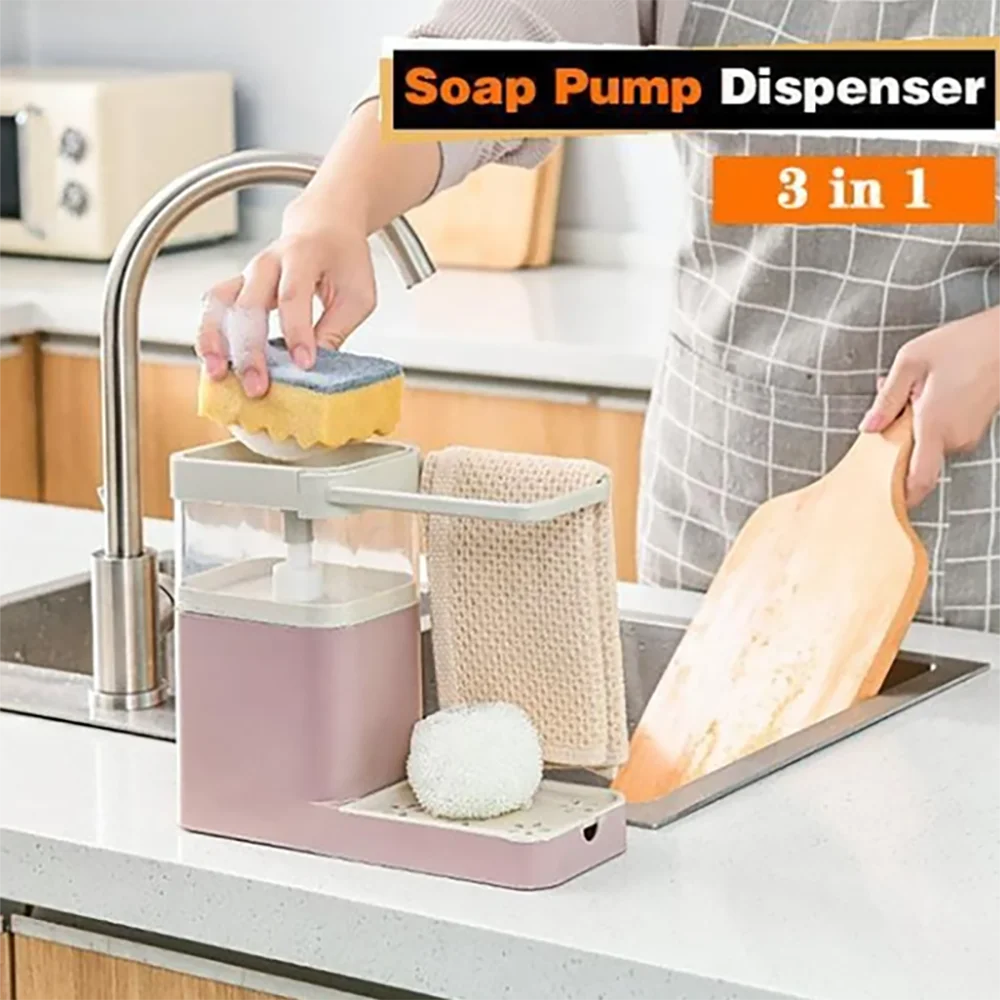 Multifunctional Kitchen Cleaning Combination Rack 3 In 1 Soap Dispenser Kitchen Sponge Holder Towel Holder Racks Holders Aliexpress
