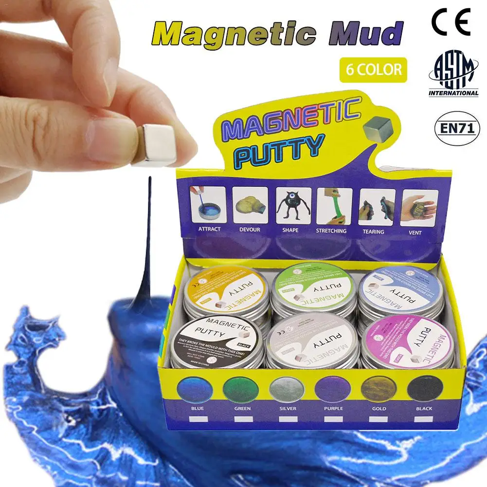 

6 Colors Modeling Hand Putty Slime Mud Children Hand Plasticine Toy Play Dough Magnetic Plasticine Toys Kids Clay DIY Toys