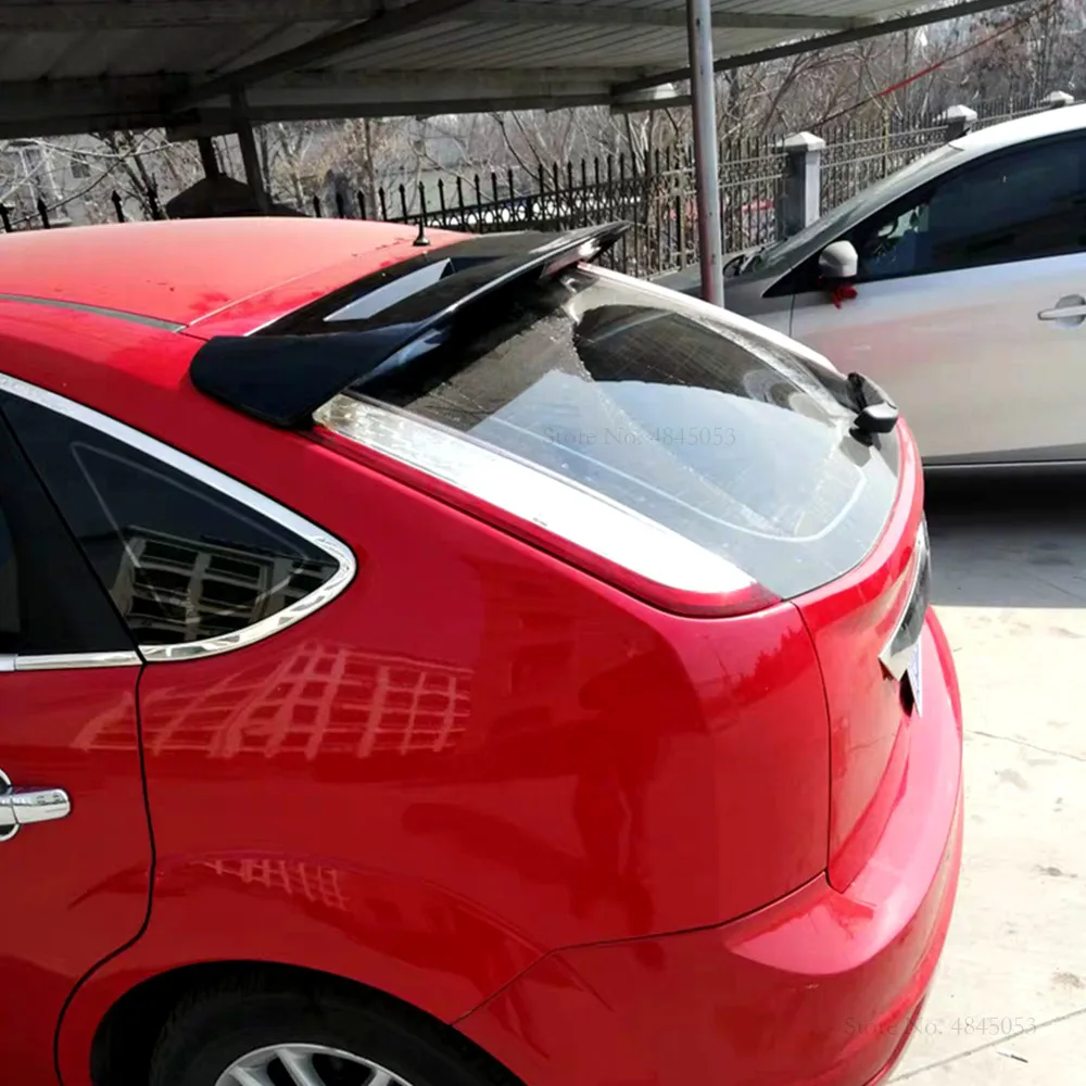 Подходит для Ford Focus Хэтчбек 2007 до черный Спойлер ABS пластиковый Неокрашенный Цвет Багажник на крыше крыло багажника спойлер для автомобиля