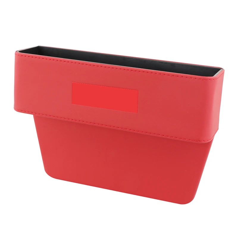 YOLU Car Seat Crevice Storage Box PU Leather Leak-Proof Storage Box Red/Black Car Seat Side Gap Pocket