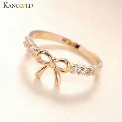 Новое поступление безупречные кольца ювелирные изделия корейский Кристалл кольцо-бантик бабочка форма ювелирные изделия кольца для