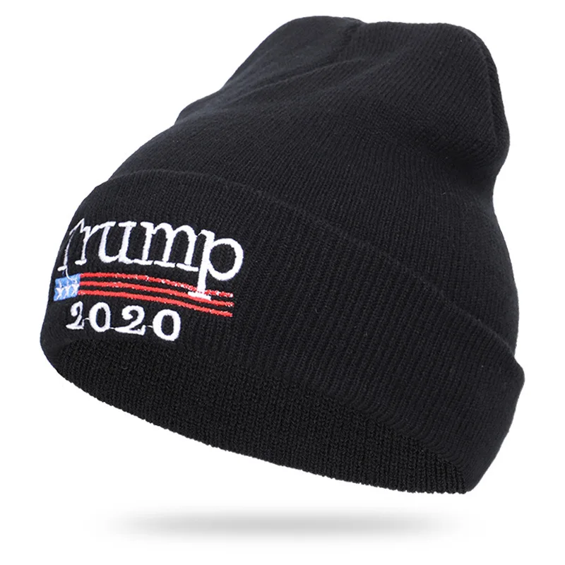 

Autumn and Winter 2019 New Trump Embroidery 2020TRUMP Knitted Cap Warm Leisure Wool Cap