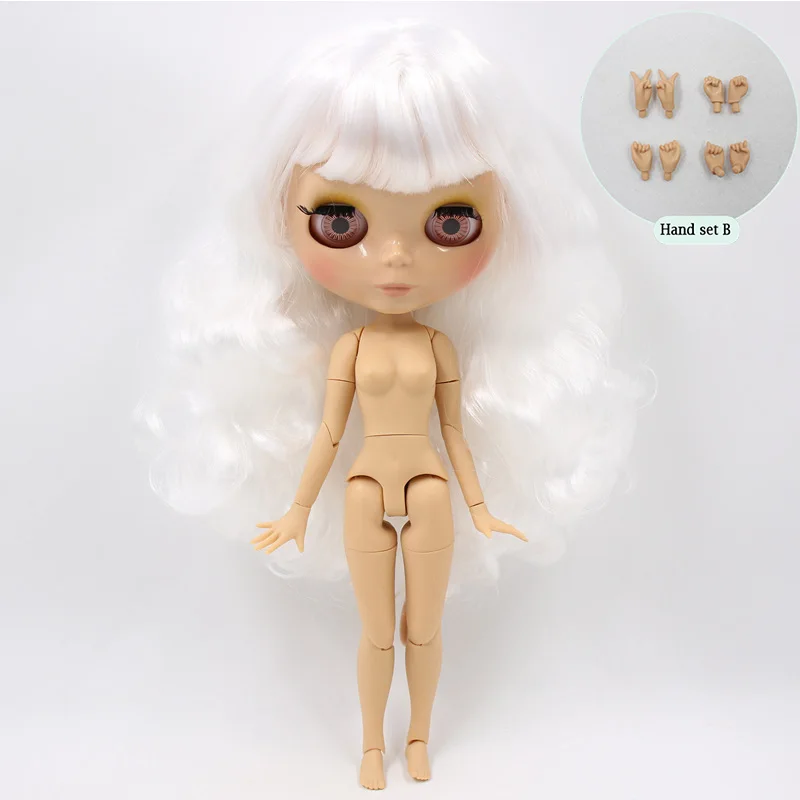 like th pic ICY Nude Blyth Doll Serires No. BL136 белые волосы с челкой жжение кожи 1/6 BJD - Цвет: like th pic