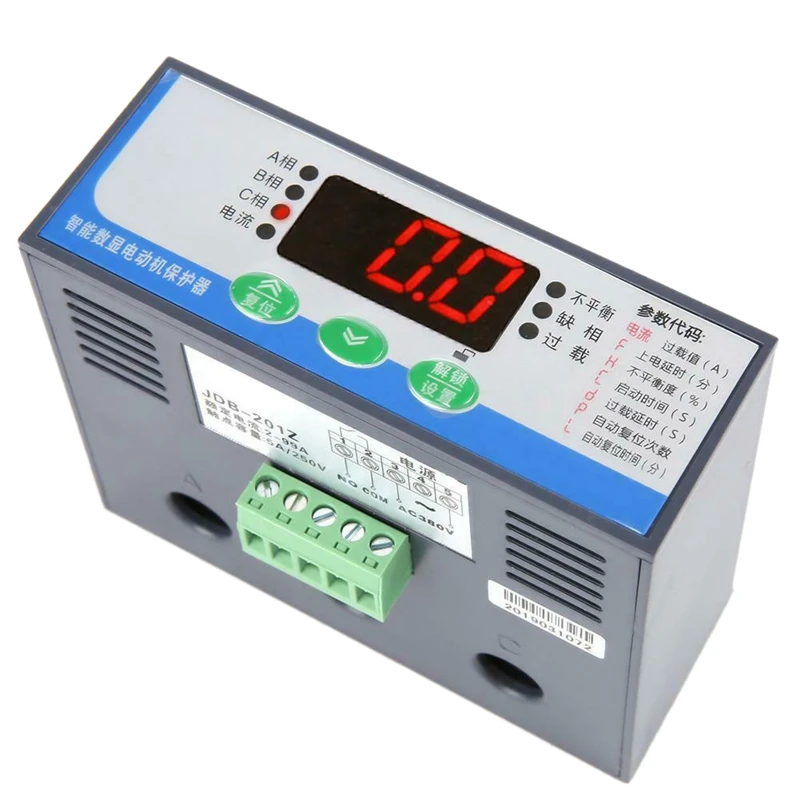 

JDB-201Z 380V Intelligent Digital Motor Protector Overload Phase Loss Protector 2-99A