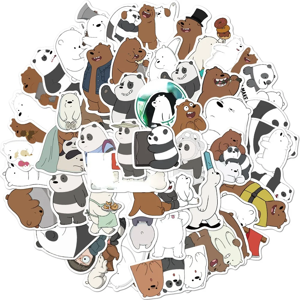 Cute Cartoon Panda Polar Bear Unicorn Sticker School Student Diary Hand Ledger Stationery Mobile Phone Guitar Decoration Kawaii |