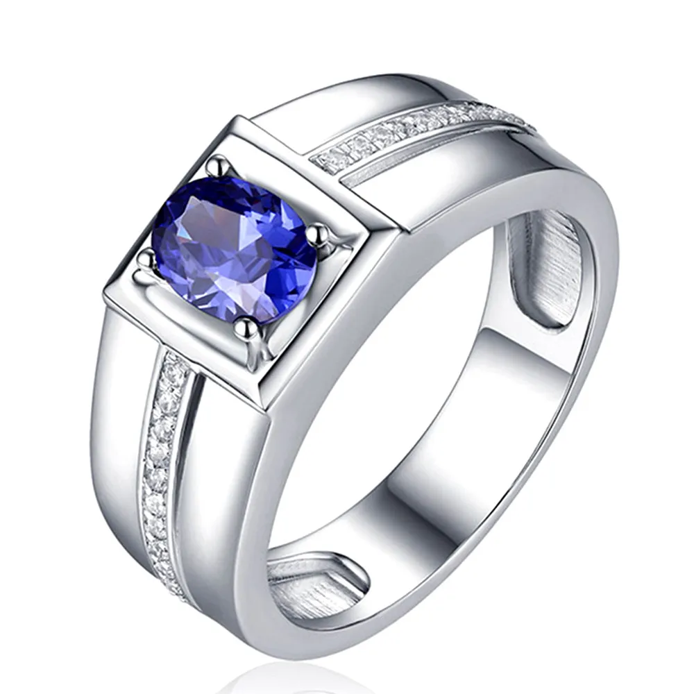 Sapphire gemstones zircon diamonds Rings for men white gold silver color anillos wedding ring jewelry bague homme accessory gift Sapphire gemstones zircon diamonds Rings for men white gold silver color anillos wedding ring jewelry bague homme accessory gift