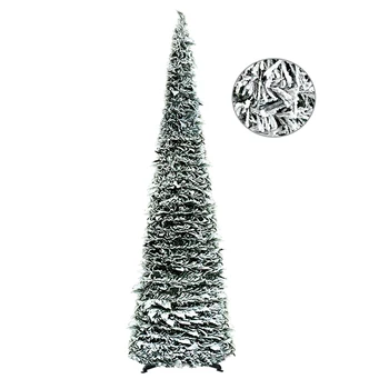 

Metal Artificial Christmas Tree Tinsel Coastal Glittery Christmas Snowflake Tree Easy to Assemble Collapsible Tinsel Xmas Trees