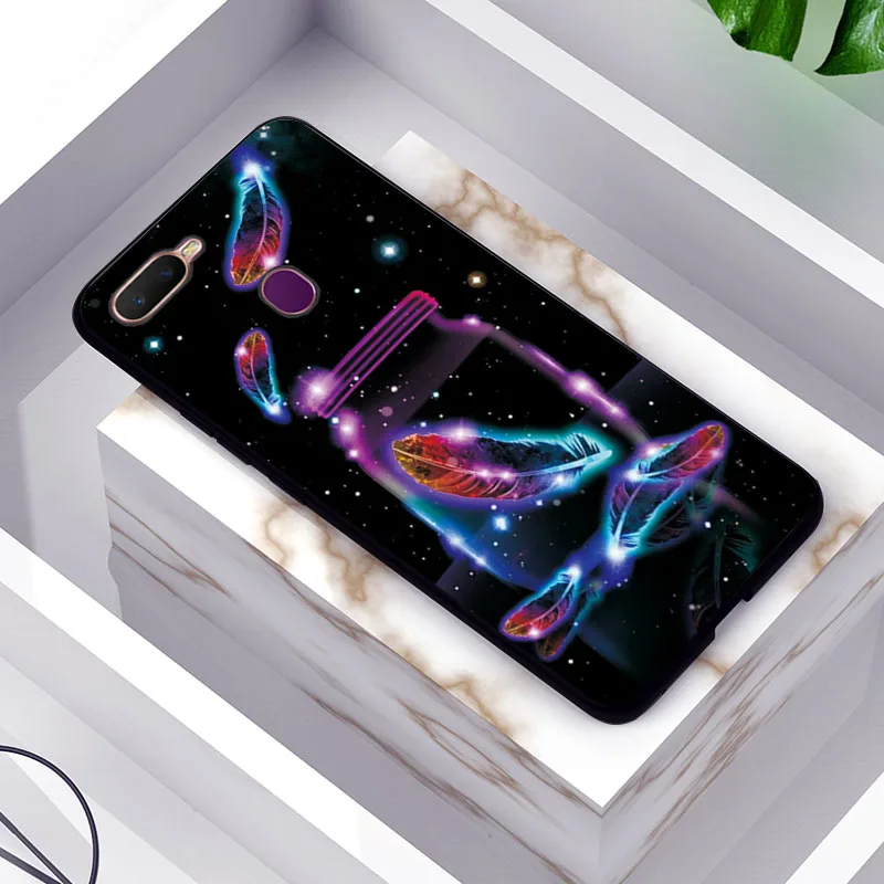 TPUBLK613 Для OPPO AX7 чехол 6,2 ''мягкий черный ТПУ чехол для телефона OPPO A7 OPPOA7 CPH1901Case милый розовый узор задний чехол для OPPO A7 A 7 ax7 - Цвет: TPUBLK613