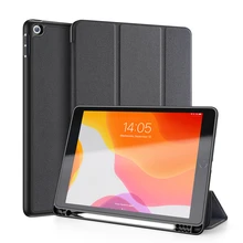 Для iPad 7 10,2 чехол из полиуретановой кожи для планшета тонкий складной флип-чехол для планшета с функцией сна и слотом для ручки для iPad7