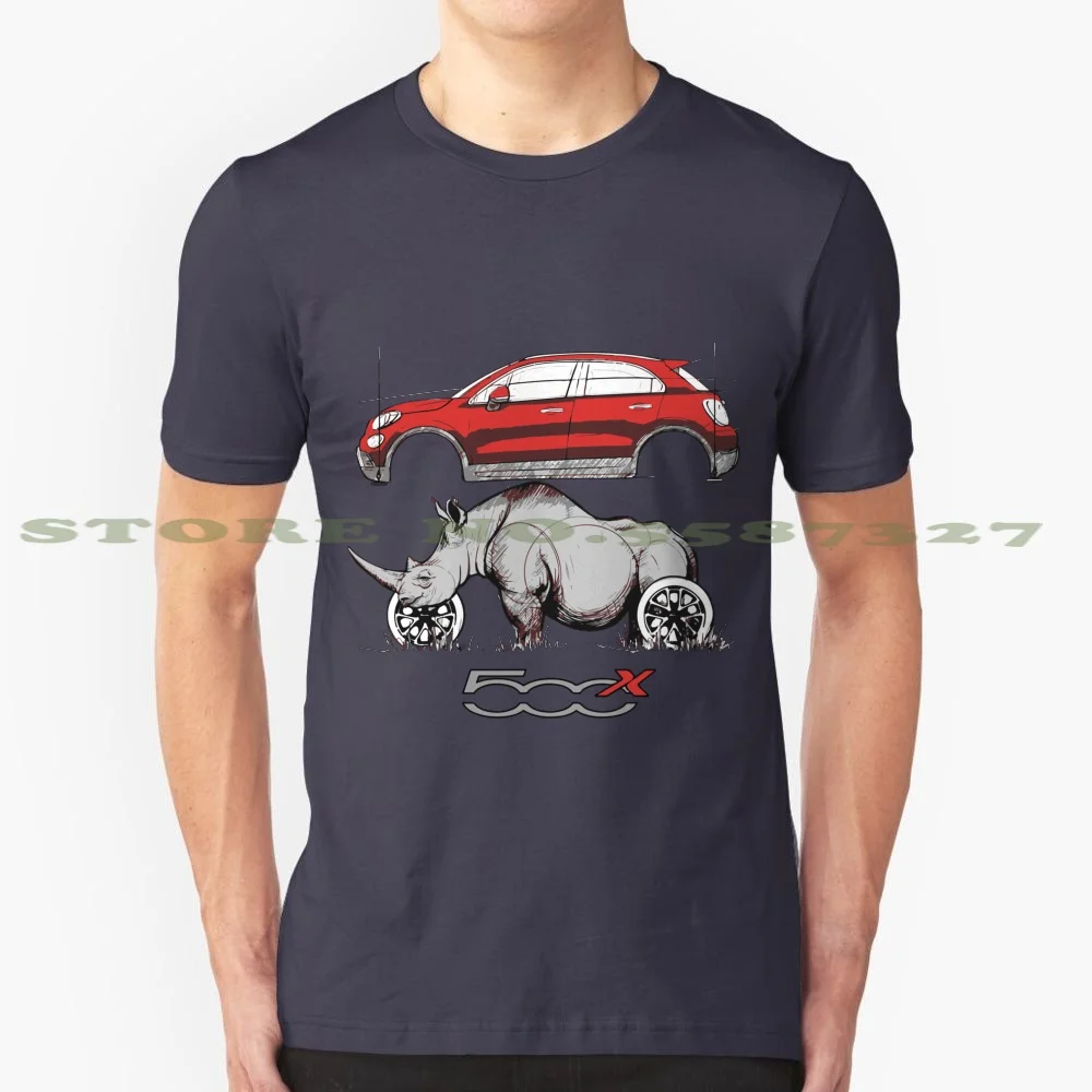 Fiat 500X Rhino Cool Design Trendy T-Shirt Tee Fiat Abarth 500 500X Rhino Car Cars Automotive Racing Race Icona Italiana Retro