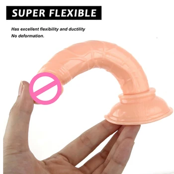 bpm Mini Soft Jelly Dildos Small Artificial Sucker Penis Vagina Anal Plug Sex Toys Shop For Women Masturbator 3