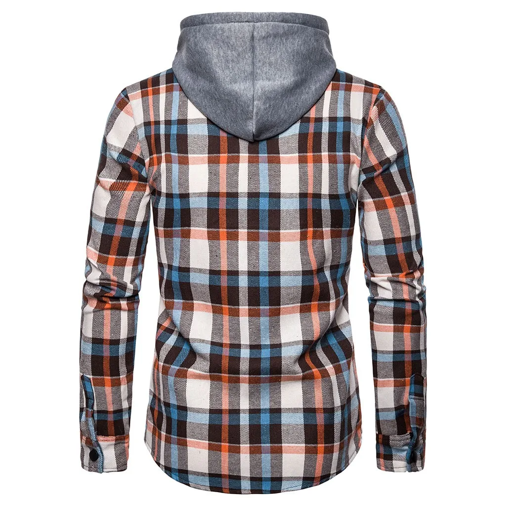 Клетчатая Толстовка с принтом hoddies, рубашка с длинными рукавами, блуза, мужской повседневный узкий Свитшот sudadera hombre con capucha ropa