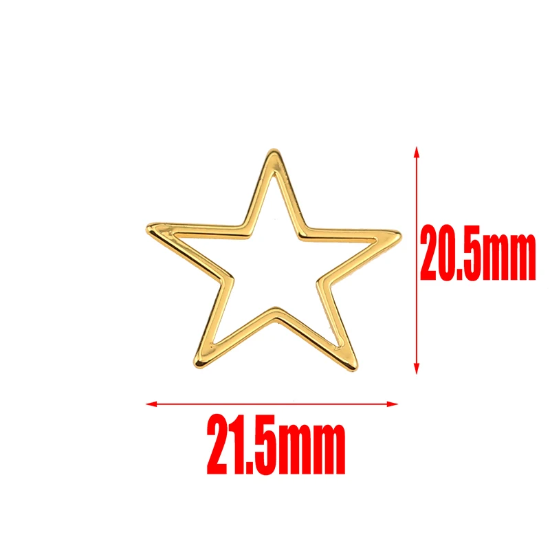 Aiovlo 10 шт./лот, нержавеющая сталь, Геометрическая полая рамка, ободок, сделай сам, серьги, подвески для рукоделия, аксессуары для изготовления ювелирных изделий - Цвет: Star gold