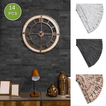 

14pcs Brick Pattern Restaurant Decoration Environmental Protection Wall Stickers Wall Stricker Home Wall Decor