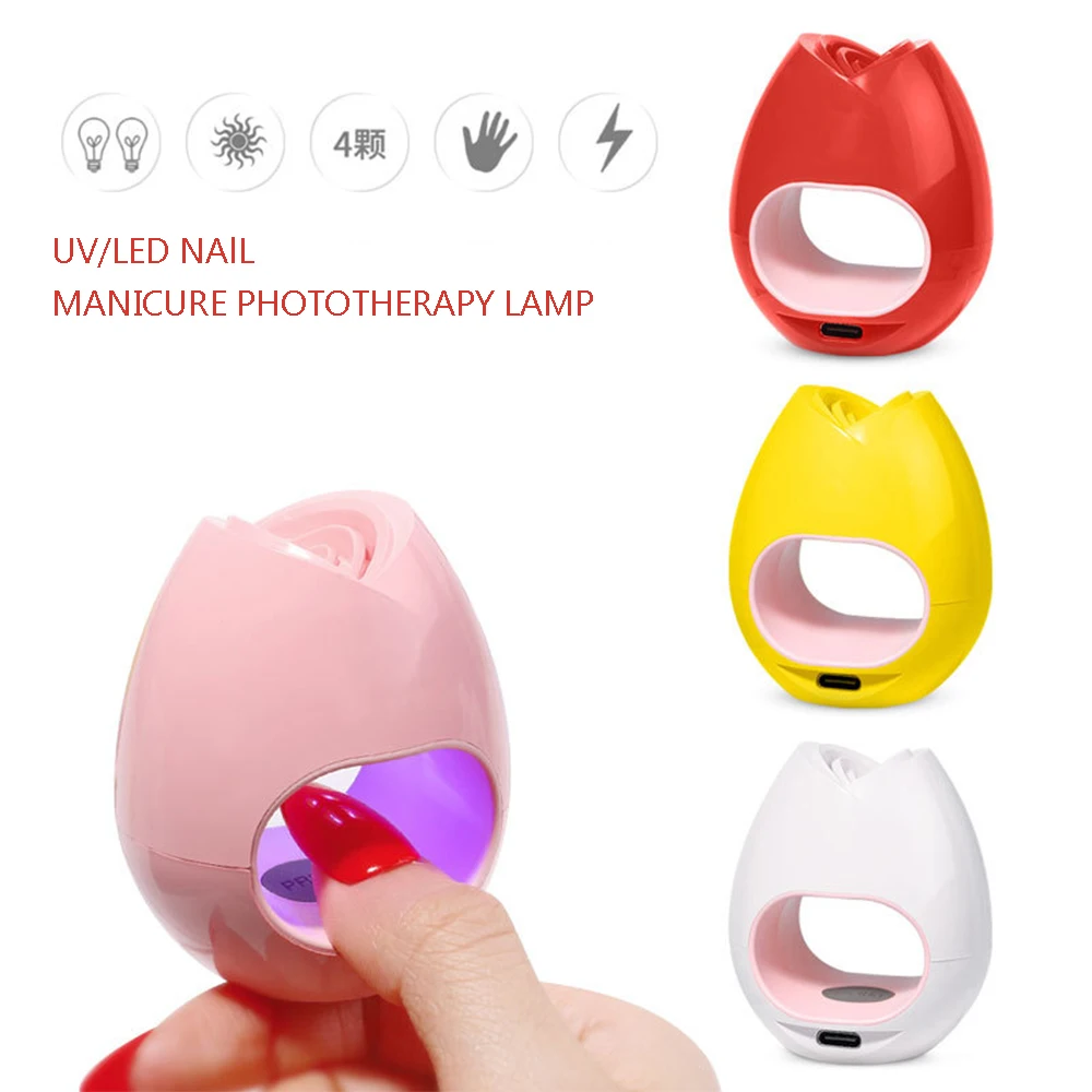 Портативная USB лампа для сушки гель-лака ногтей в форме розы мини-Сушилка