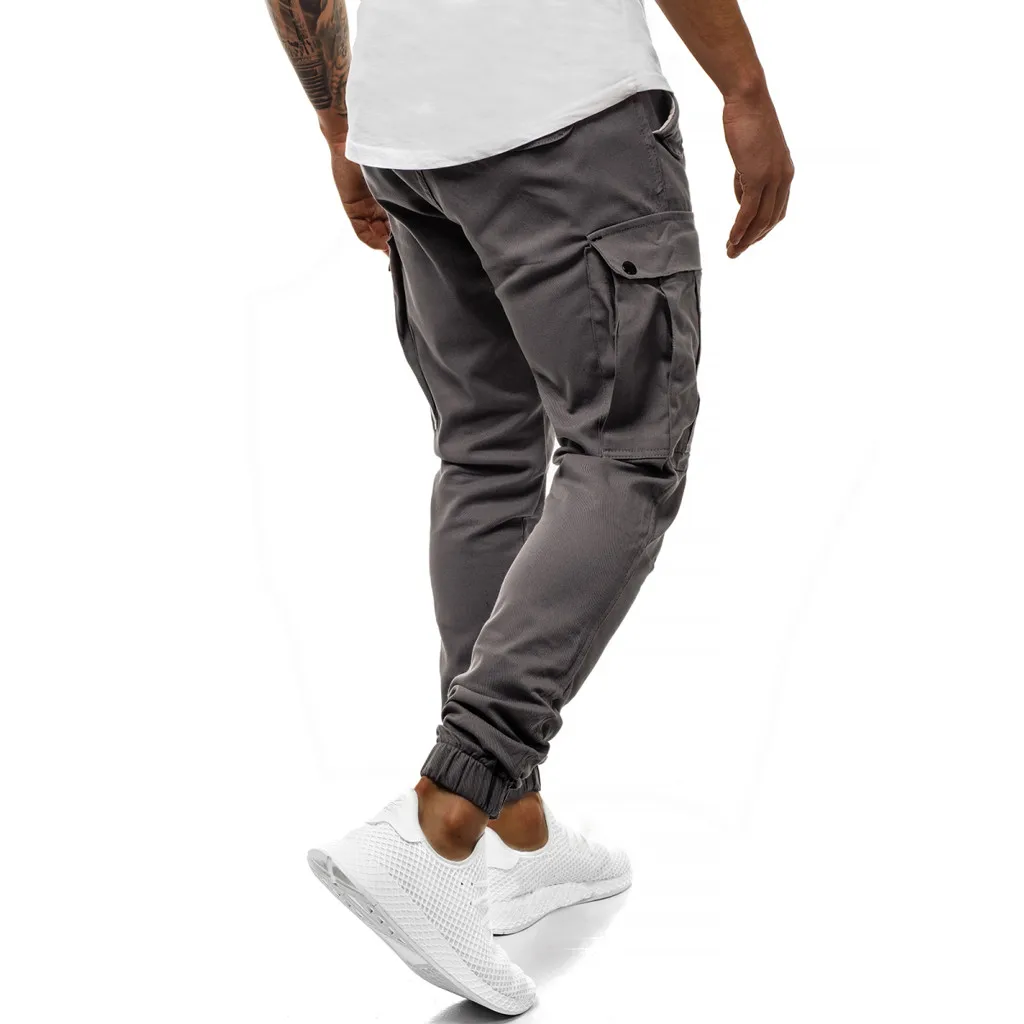 tactical pants joggers pants mens Casual Fitness Bodybuilding Pocket Skin Full Length Sports Pants pantalones hombre spodnie