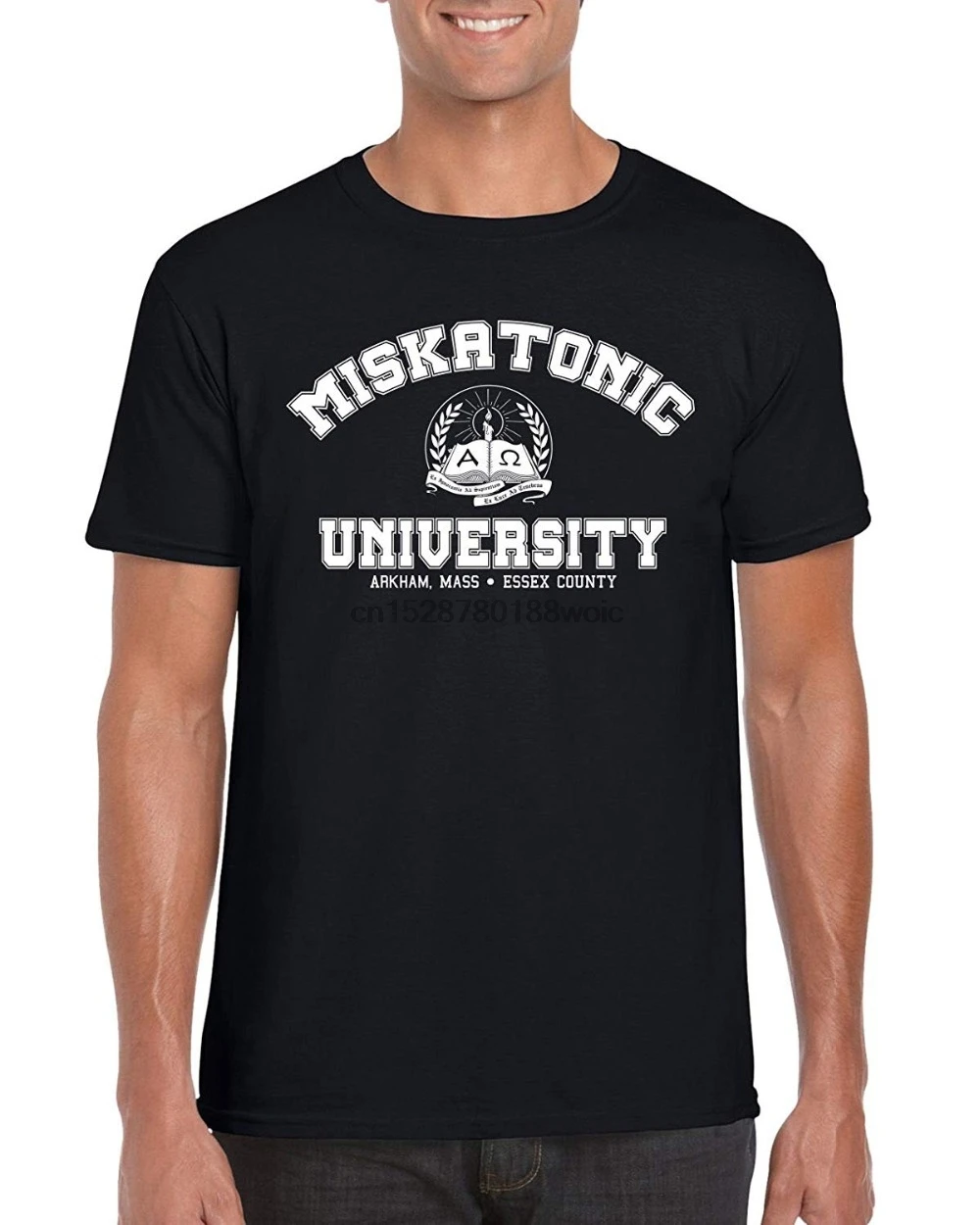 2020 New Casual Top Tee 100% Cotton Shirt Miskatonic University Arkham Mass Cthulhu H P Lovecraft Inspired Book T | Мужская одежда