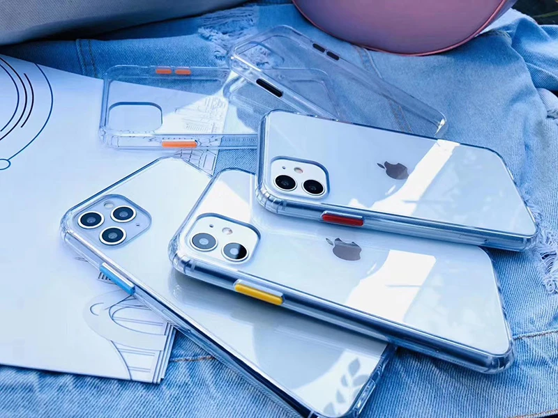 100 шт Новый Чистый Прозрачный Цвет Buttom TPU Жесткий ПК чехол для телефона 11 pro max Sam sung
