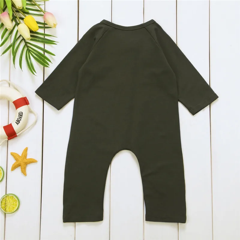 Solid Long sleeve Buttons Up Baby Sleeper