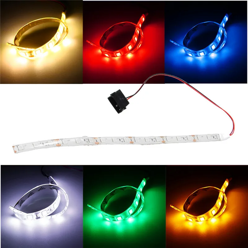 

1 шт. водонепроницаемая светодиодная лента 5050 SMD 12 В постоянного тока 18 светодиодов Гибкая светодиодная лента для чехла светящаяся лента для ПК компьютерный Чехол Поддержка Прямая поставка
