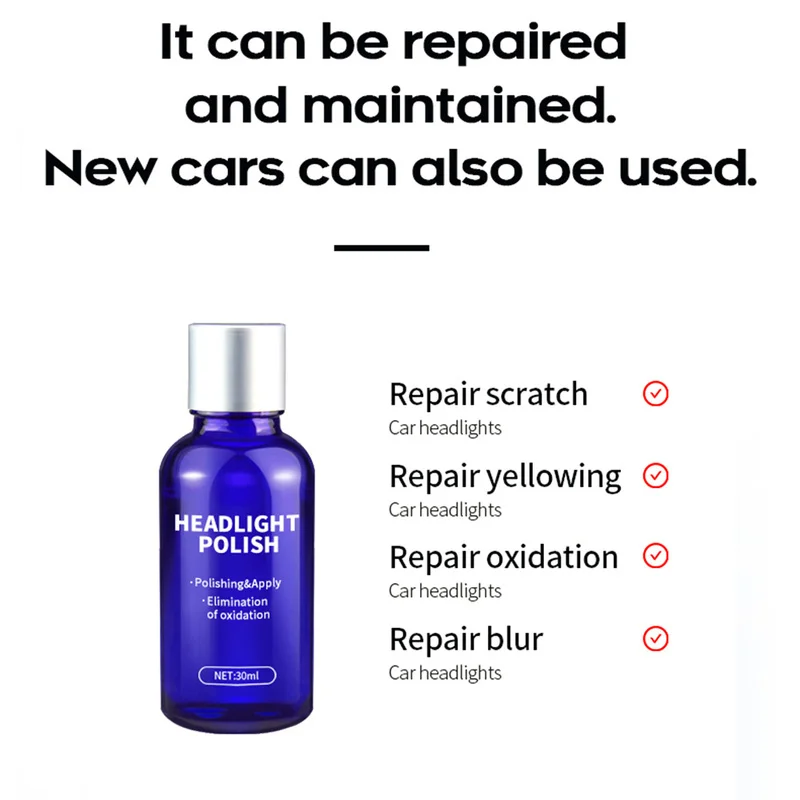 

10ml/30ml Car Headlight Oxidation Polish Liquid Ceramic Coat Car Detailing Glass Coating Hydrophobic Paint Care Auto Accessories