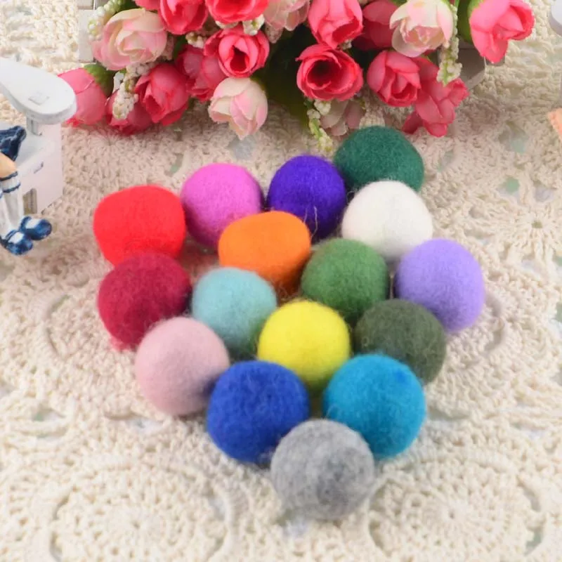 50pcs/lot 1.0cm/1.2cm/1.5cm/2cm/3cm Wool Felt Balls Round Wool Felt Balls  Pom Poms Mixed Color Wholesale 26 Colors - Felt - AliExpress