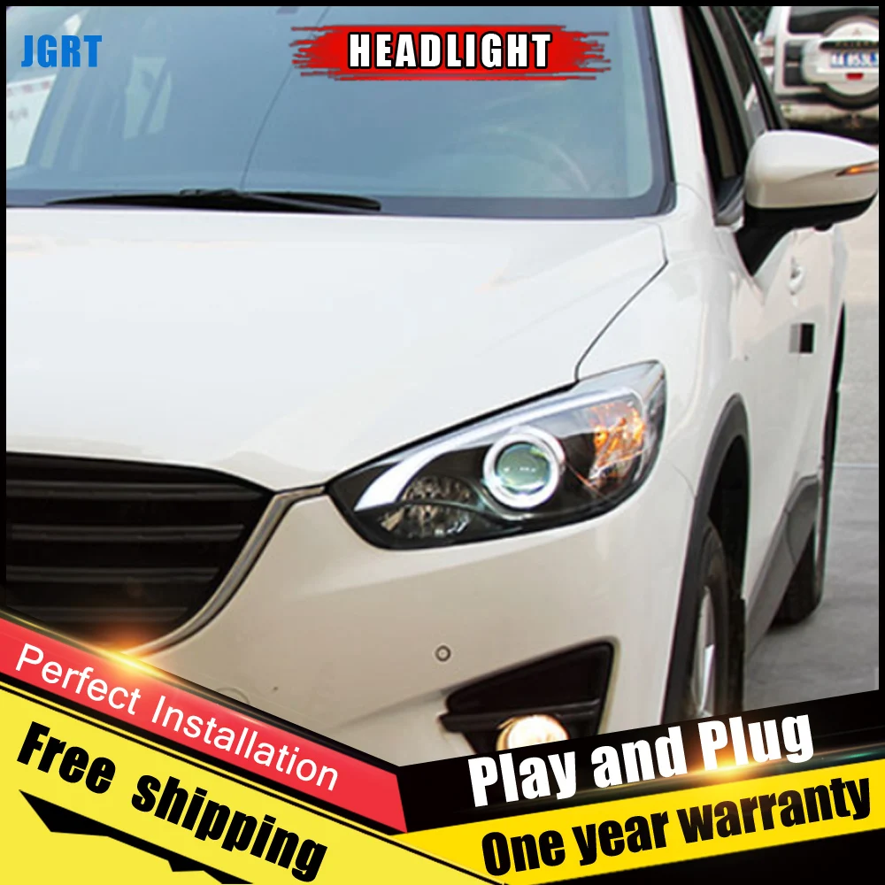 2 шт. автомобильный стиль светодиодный фары для Mazda CX-5 2013- для CX-5 Головной фонарь светодиодный объектив двойной луч H7 HID Xenon bi xenon объектив
