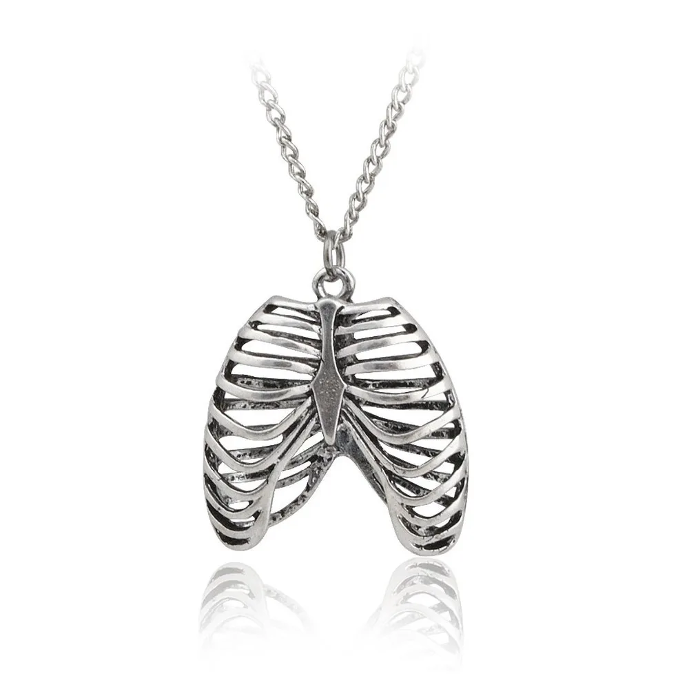 Анатомическое Сердце Шарм ожерелье Любовь Сердце ювелирные изделия - Окраска металла: Rib cage