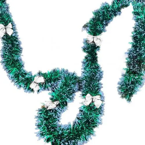 BowknotGreenSlivery 200 см искусственные рождественские шары с бантами гирлянда дерево орнамент торговый центр бар вечерние сад украшение на стену поставки - Цвет: BowknotGreenSlivery