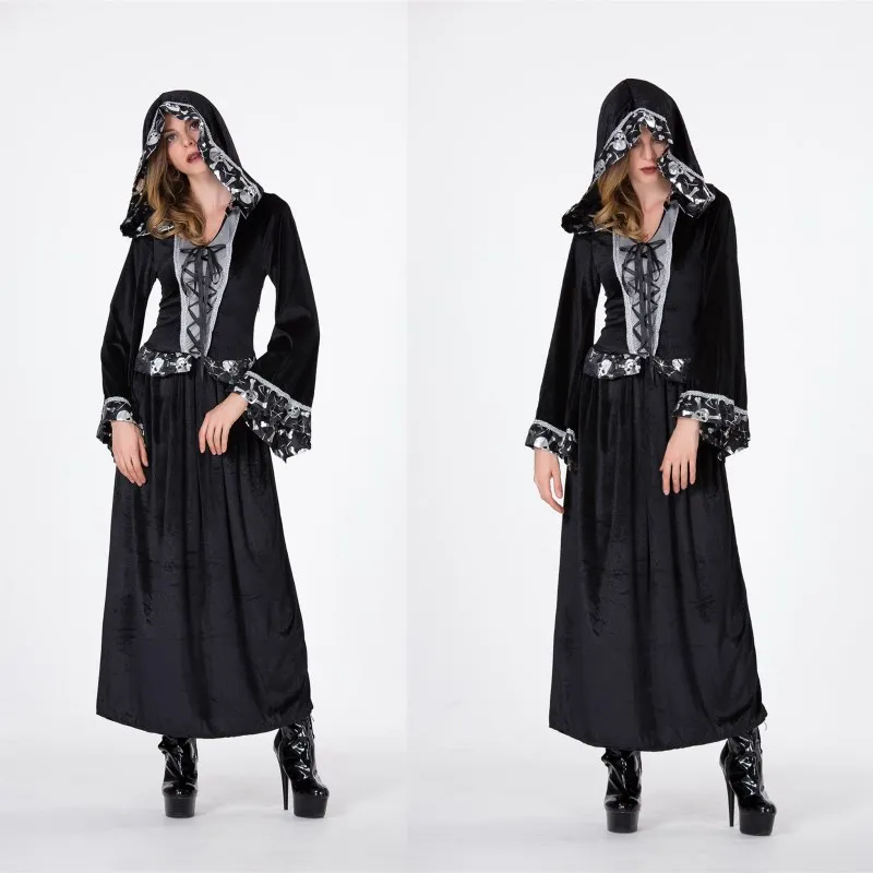

2017 New Style Halloween Character Play Gandalf Women's Pirate Long Skirts Set COS Retro Western Women's