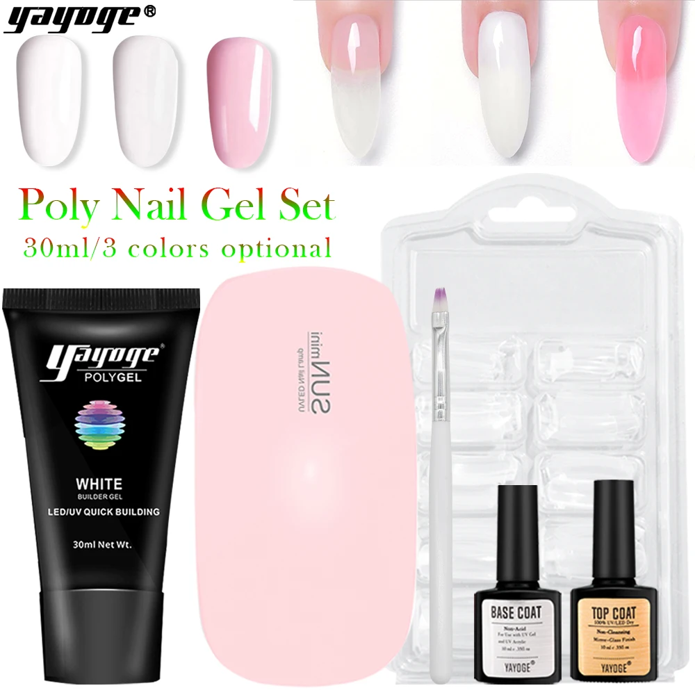 

Yayoge Poly Gel Nail Kit With Lamp Builder Polygel Set Nail Gel For Nails Extension Gel polish set UV Gel Nail Art Manicure