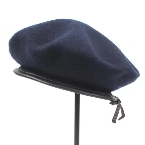 Navy Blue Новые Популярные Модные женские повседневные классические одноцветные простые шапки s, женские осенне-зимние шерстяные шапки для художника, береты - Цвет: Navy Blue