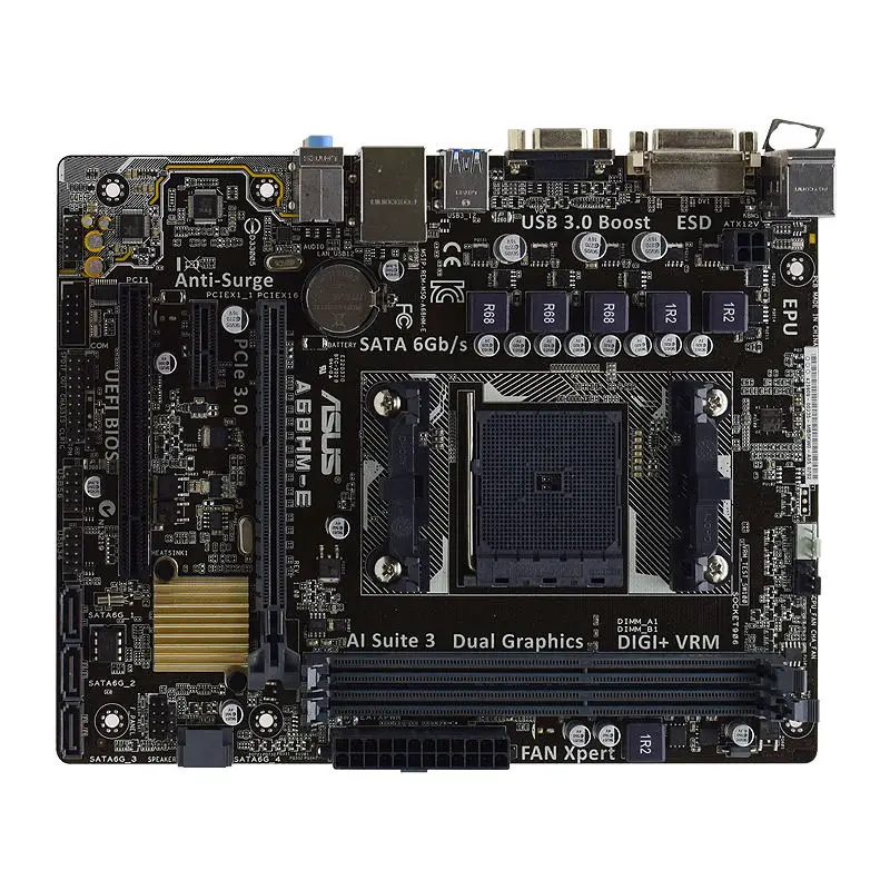ASUS A68HM-E Motherboard Support A8-7670K 7650K CPU 2xDDR3 FM2 AMD