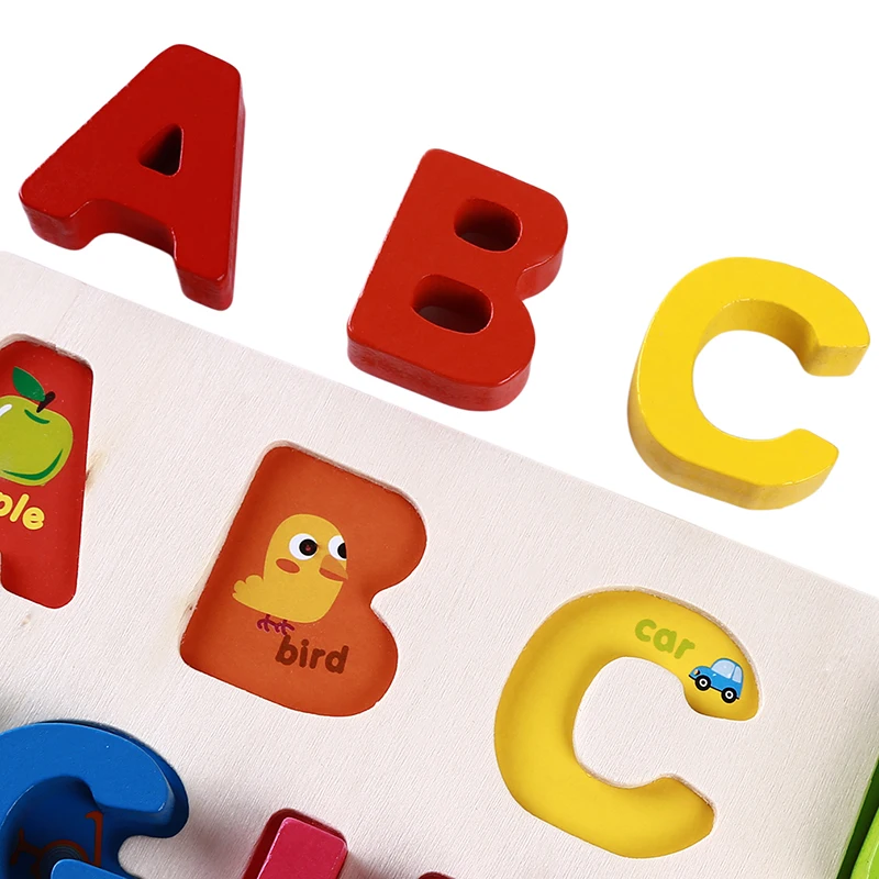 ABC пазл, цифровые деревянные игрушки, ранний обучающий пазл, буквы, алфавит, цифры, головоломка, дошкольные Развивающие игрушки для детей