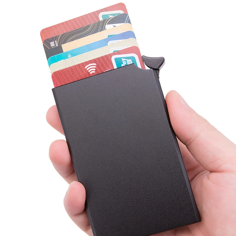 ZOVYVOL RFID Противоугонный смарт-кошелек Тонкий чехол для ID карты унисекс автоматически твердый металлический держатель для банковской кредитной карты бизнес мини
