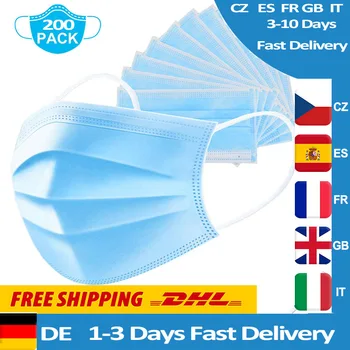 

Disposable Medical Breathable Mask Meltblown Cloth 3 Layer Non-woven Medical Mouth Masks Czech Shipment 3-7 Day Fast Delivery