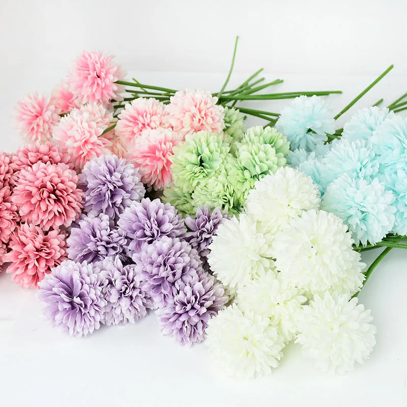3/5pcs Silk Dandelion Flower Ball Bouquet Fake Artificial Flowers for Home Garden Wedding Decoration DIY Craft Wreath Christmas