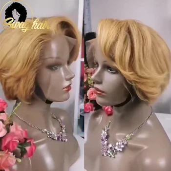 

Short Cut Wigs 1b/27 #27 Natural Color Human Remy Hair Wigs 13x4 Lace Frontal Wigs Swag Hair Popular Hair Style For Black Woman
