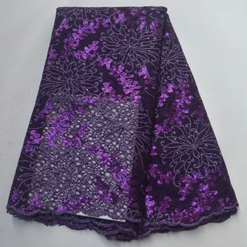

Sequins Lace Fabric High Quality French Lace Fabric Embroidery African Party Lace Fabric 5yards For Nigerian Lace GB5865