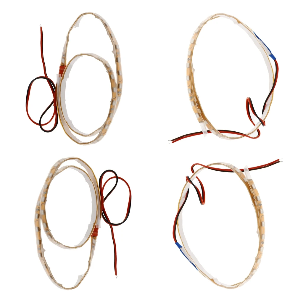 Multi-Color LED Motorcycle Ground Strip Light Kit w/Wire Blue & Red