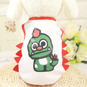 

Dinosaur Pet Dog Clothes Vest Clothings Fashion Dogs Clothing Cute Fun Chihuahua Print Spring Summer Mesh Girl Boy Ropa Perro