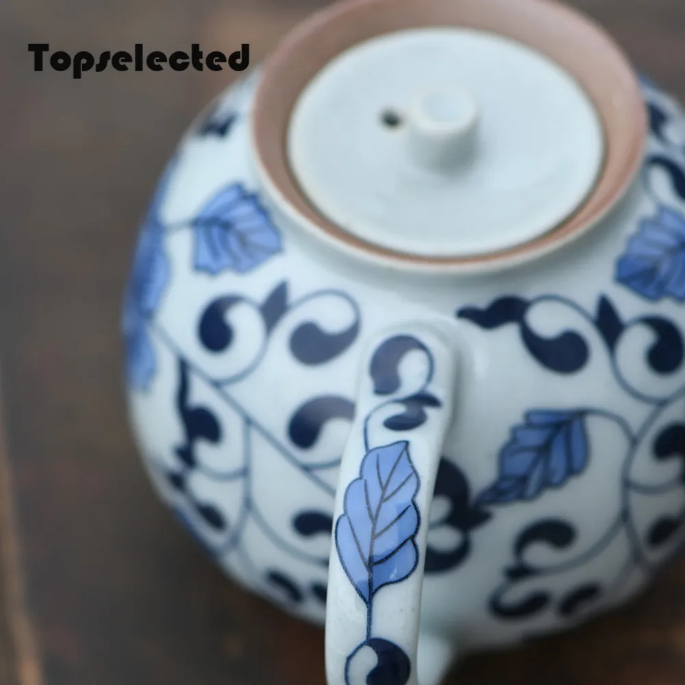 Голубой и белый узор переплетенный Лотос чайник керамический кунг-фу чайный набор ручной работы чайник дзен