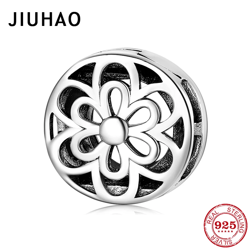 

New 925 Sterling Silver Hollow out flowers Beads for Jewelry making Fit Original reflection Clip Charm Bracelet