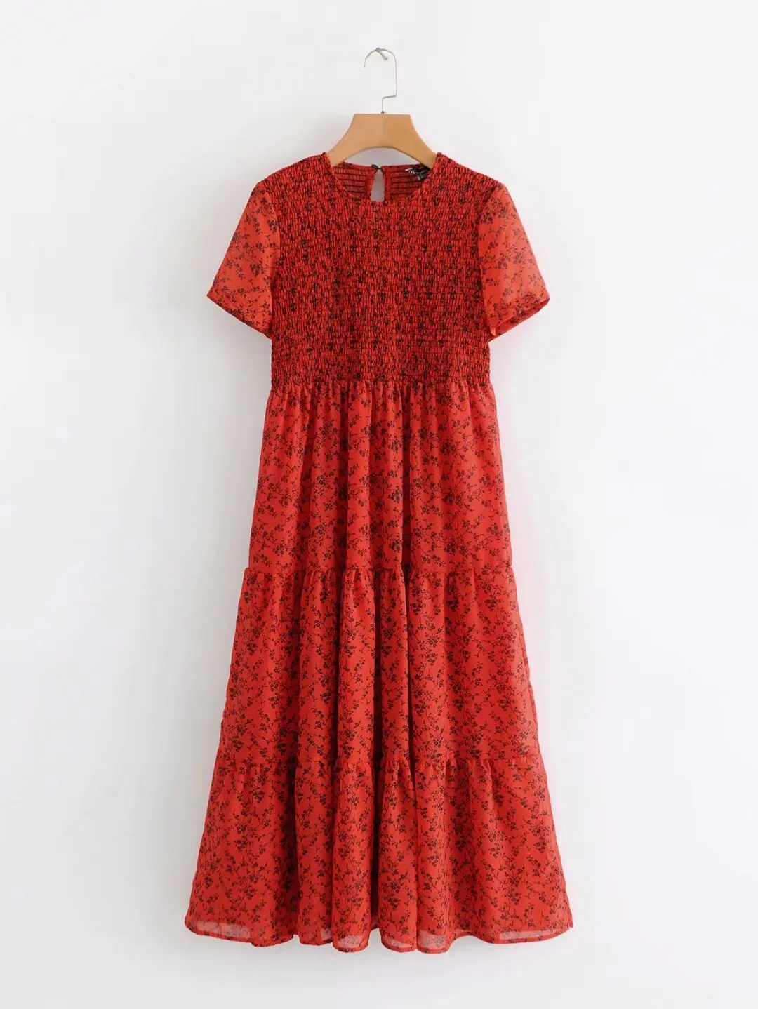 

2019 Western Style Spring And Summer WOMEN'S Dress New Style Flower Floral Printed Dress Large Long Skirts