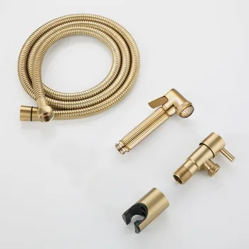 Dofaso Gold Bidet valve Bathroom Hand Shower Bidet wall mounted Toilet Sprayer Shattaf Shower Bidet Tap gold Bidet Faucet hose 1