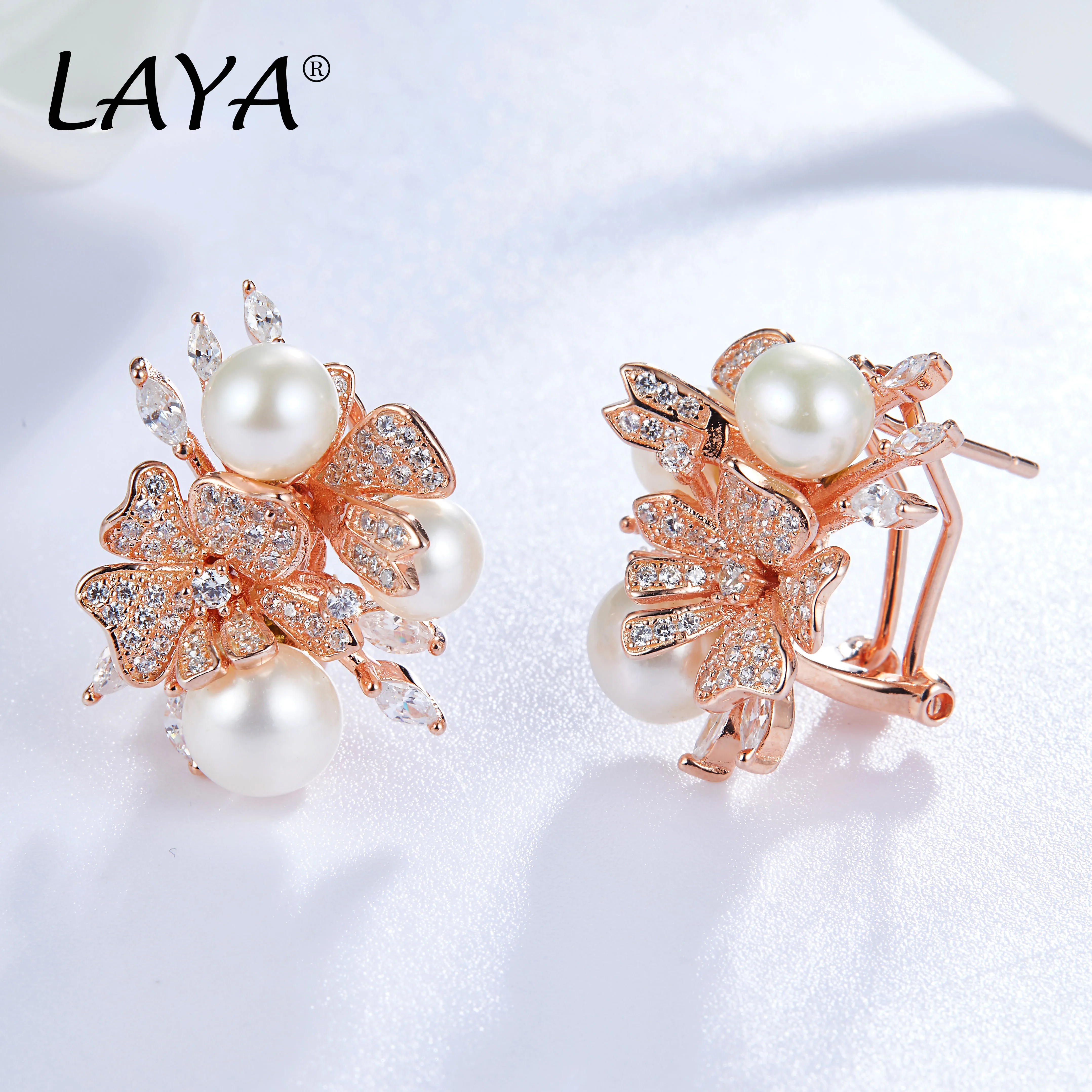 LAYA 샤이닝 지르콘 쉘 진주 귀걸이 반지 목걸이 세트, 여성용 웨딩 럭셔리 쥬얼리 2022 트렌드