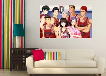 

[Self-Adhesive] 3D Slam Dunk 719 Japan Anime Wall Stickers Mural Decal Wall Murals AJ WALLPAPER Belly
