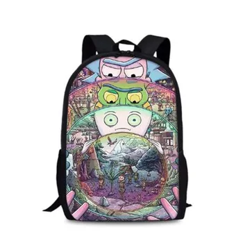 

2020 New Funny Rick and Morty Kids School Backpacks Big Capacity Cartoon Boys School Bags Teenage Laptop Travel Mochilas