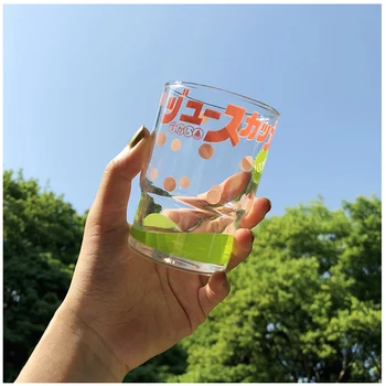 

Cute Creative Glass Cup Ice Cream Korean Modern Heat Resistant Glass Cup Colorful Art Copas De Cristal Kitchen Dining DE50BL