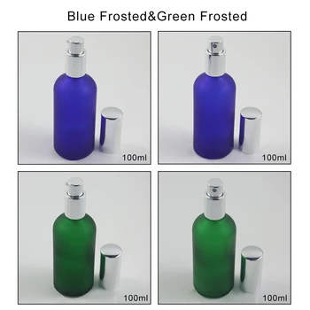 

100ml Green Frosted/Blue Frosted Essential Oil Spray And Lotion Pump Bottle